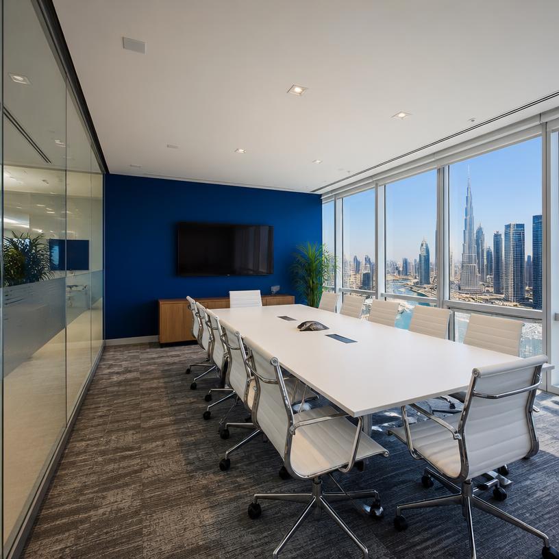Meeting room at the Ex Customer Support office in Business Bay, Dubai